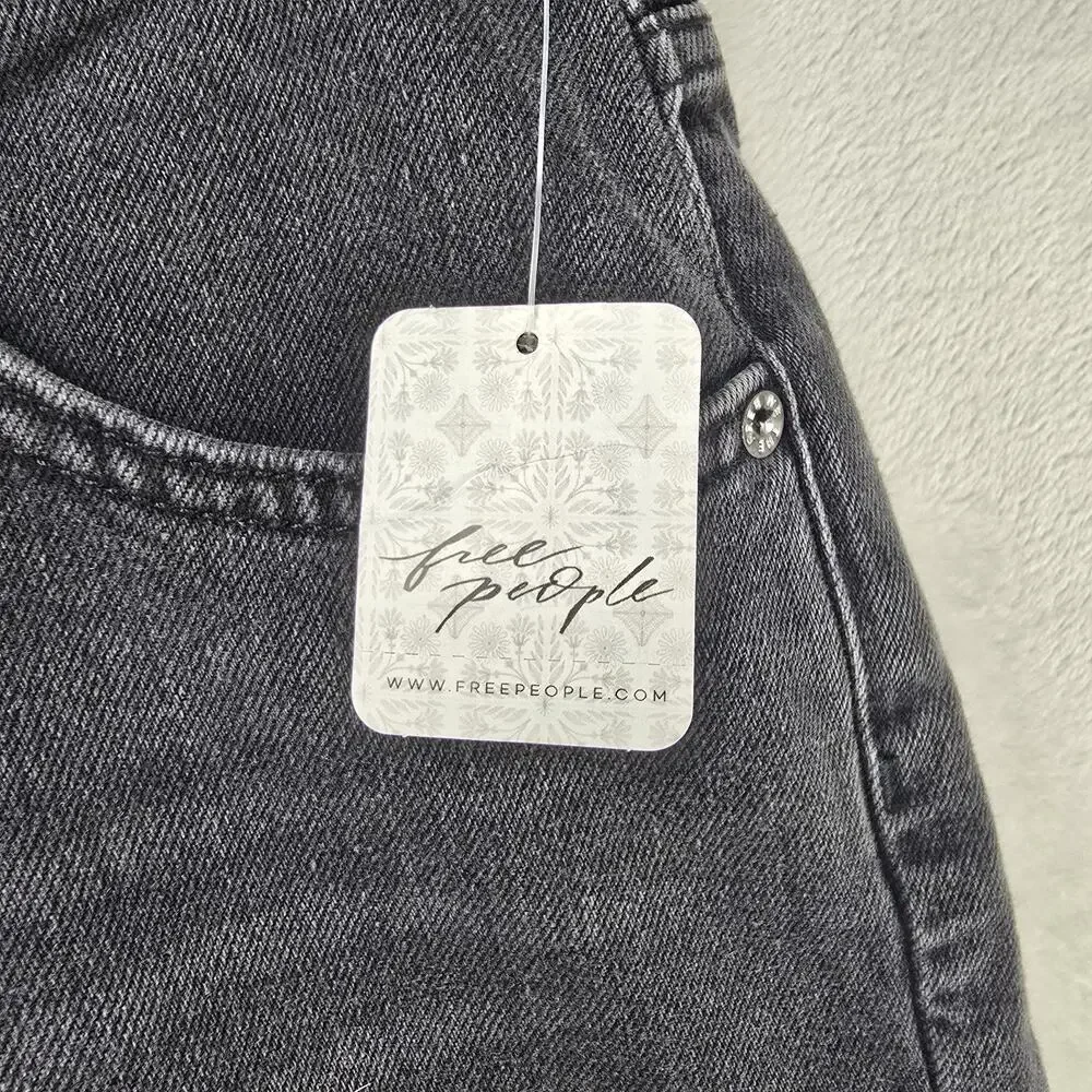 Free People We The Free Pacifica Slim Straight Leg Jeans Sz 32 Black (32x27) NWT - Picture 4 of 16